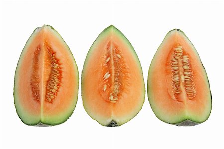simsearch:400-05367726,k - Slices of Rock Melon on White Background Stock Photo - Budget Royalty-Free & Subscription, Code: 400-05744516