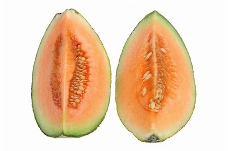 simsearch:400-05367726,k - Slices of Rock Melon on White Background Stock Photo - Budget Royalty-Free & Subscription, Code: 400-05744517