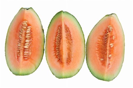 simsearch:400-05367726,k - Slices of Rock Melon on White Background Stock Photo - Budget Royalty-Free & Subscription, Code: 400-05744518