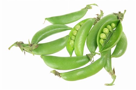 simsearch:400-05744520,k - Sugar Snap Peas on White Background Stock Photo - Budget Royalty-Free & Subscription, Code: 400-05744512