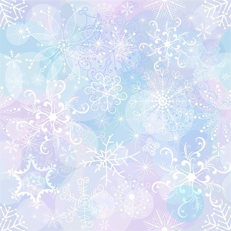 simsearch:400-04276871,k - Seamless gentle christmas pattern with chaotic snowflakes and balls (vector EPS 10) Stock Photo - Budget Royalty-Free & Subscription, Code: 400-05744900