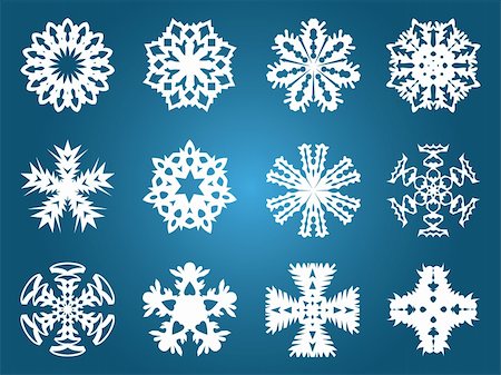 simsearch:400-07900302,k - Set collection beautiful of vector snowflakes. Easy to edit. Stock Photo - Budget Royalty-Free & Subscription, Code: 400-05744932