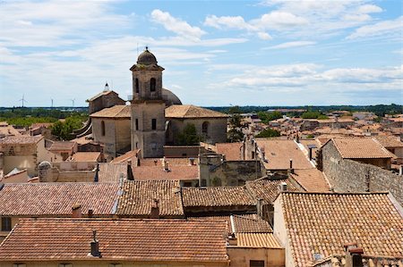 simsearch:400-06530910,k - Bird's Eye View on the Roofs of the City of Beaucaire Stock Photo - Budget Royalty-Free & Subscription, Code: 400-05745103