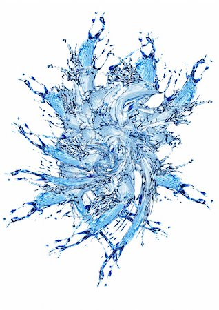 simsearch:614-06624830,k - Blue water and water splash on a white background Stock Photo - Budget Royalty-Free & Subscription, Code: 400-05745119