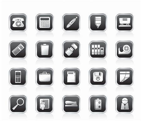 simsearch:400-04274313,k - Simple Office tools Icons vector icon set 3 Stock Photo - Budget Royalty-Free & Subscription, Code: 400-05745601