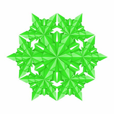 simsearch:400-04659792,k - Green paper snowflake on a white background Stock Photo - Budget Royalty-Free & Subscription, Code: 400-05745664