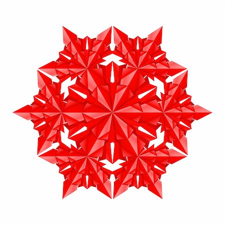 simsearch:400-04659792,k - Red paper snowflake on a white background Stock Photo - Budget Royalty-Free & Subscription, Code: 400-05745662