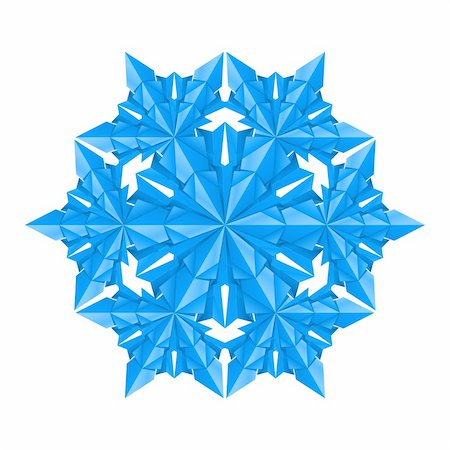simsearch:400-04659792,k - Blue paper snowflake on a white background Stock Photo - Budget Royalty-Free & Subscription, Code: 400-05745663