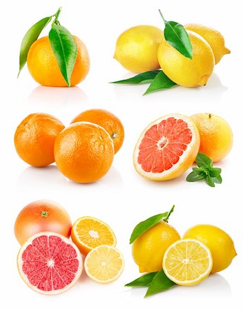 simsearch:400-05664137,k - set fresh citrus fruits with cut isolated on white background Stock Photo - Budget Royalty-Free & Subscription, Code: 400-05746041