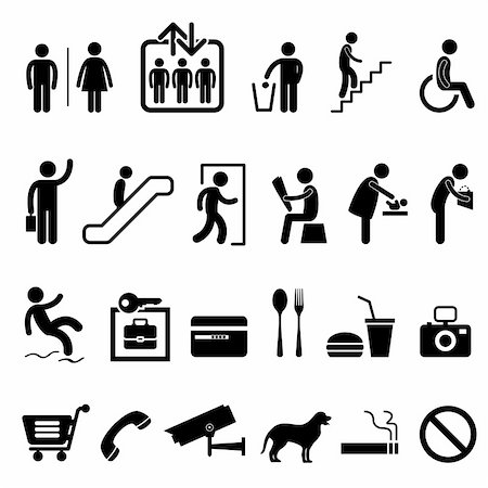 shopping icons vector - A set of shopping center and commercial building icon and symbols. Stock Photo - Budget Royalty-Free & Subscription, Code: 400-05746565