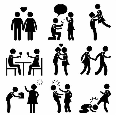 A set of pictogram showing couple life. Stock Photo - Budget Royalty-Free & Subscription, Code: 400-05746566