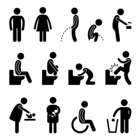 A set of pictograms for public toilet. Stock Photo - Budget Royalty-Free & Subscription, Code: 400-05746561