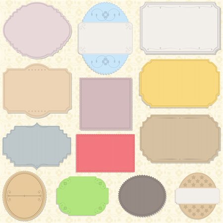 simsearch:400-06136396,k - Vector set of vintage paper objects Stock Photo - Budget Royalty-Free & Subscription, Code: 400-05747553