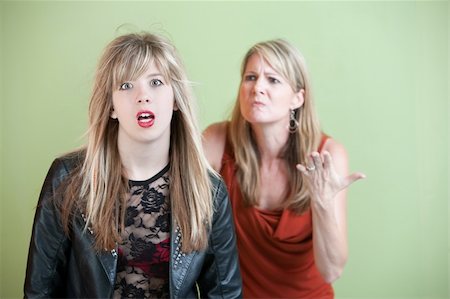 Mom upset over daughter's inappropriate clothing Stock Photo - Budget Royalty-Free & Subscription, Code: 400-05747808