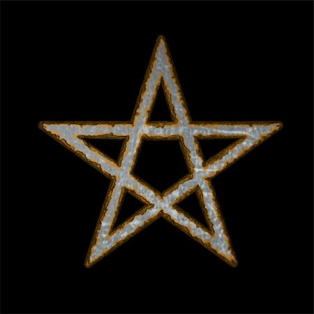 rusty pentacle on black background - 3d illustration Stock Photo - Budget Royalty-Free & Subscription, Code: 400-05747881