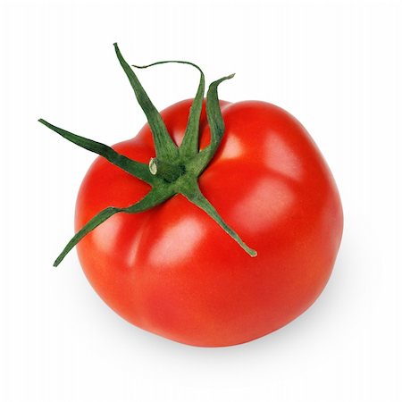 simsearch:400-04393672,k - Single tomato vegetable isolated on white background Stock Photo - Budget Royalty-Free & Subscription, Code: 400-05748226