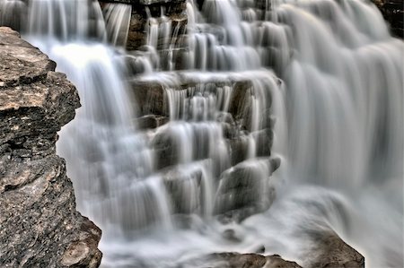 Athabasca Waterfall Alberta Canada river flow and blurred water Stock Photo - Budget Royalty-Free & Subscription, Code: 400-05748682