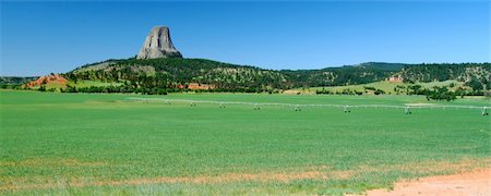 simsearch:400-05705152,k - Panoramic view of an agricultural area near Devils Tower in Wyoming. Stock Photo - Budget Royalty-Free & Subscription, Code: 400-05748861