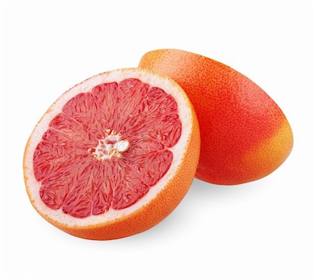 simsearch:400-06513460,k - Red grapefruit with slice isolated on white background Stock Photo - Budget Royalty-Free & Subscription, Code: 400-05749055