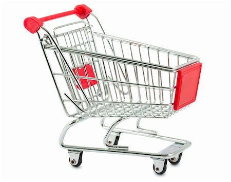 simsearch:400-04321973,k - Metal shopping cart isolated on white background Stock Photo - Budget Royalty-Free & Subscription, Code: 400-05749414