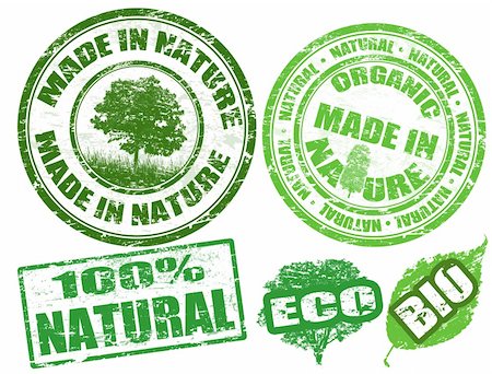 Set of grunge rubber stamps with the words Made in Nature written inside, vector illustration Stock Photo - Budget Royalty-Free & Subscription, Code: 400-05749755