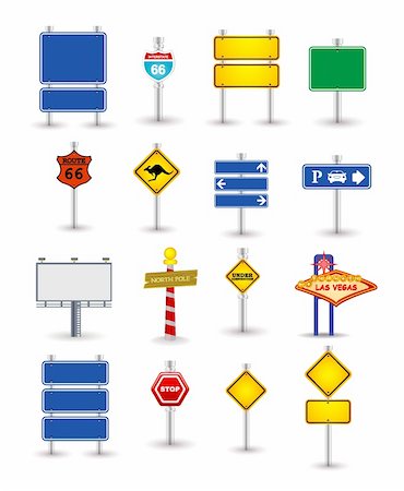 set of road sign Stock Photo - Budget Royalty-Free & Subscription, Code: 400-05749864
