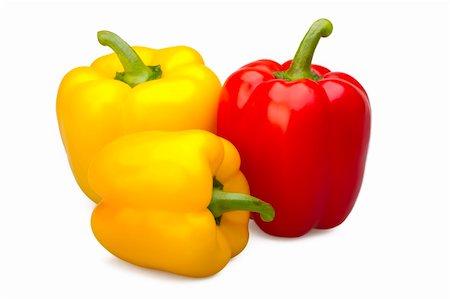 simsearch:400-04766599,k - Three Peppers isolated on the white background Stock Photo - Budget Royalty-Free & Subscription, Code: 400-05740863