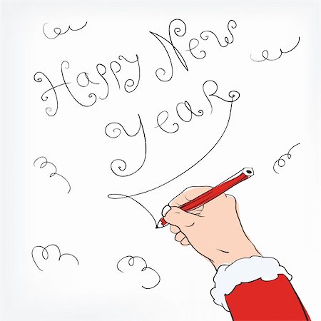 Happy New Year congratulation from Santa Claus Stock Photo - Budget Royalty-Free & Subscription, Code: 400-05741618