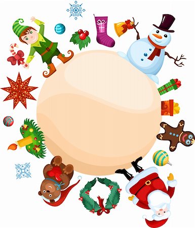 vector illustration of a christmas set Stock Photo - Budget Royalty-Free & Subscription, Code: 400-05741659