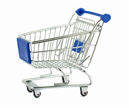 simsearch:400-04321973,k - Metal shopping cart isolated on white background Stock Photo - Budget Royalty-Free & Subscription, Code: 400-05742239