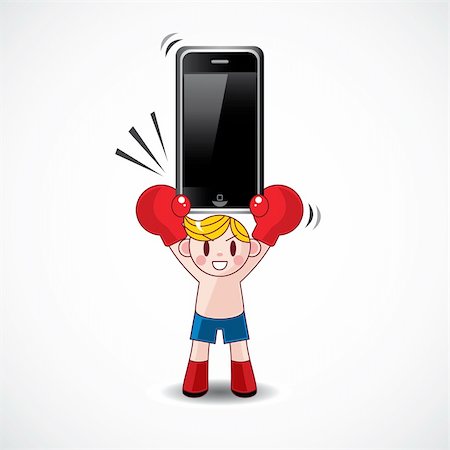 boxer hold phone Stock Photo - Budget Royalty-Free & Subscription, Code: 400-05742581
