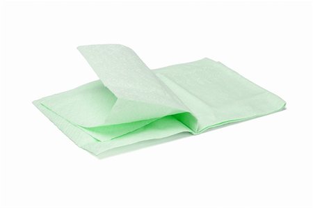 simsearch:400-05370670,k - Green folded facial tissue paper on white background Stock Photo - Budget Royalty-Free & Subscription, Code: 400-05742656
