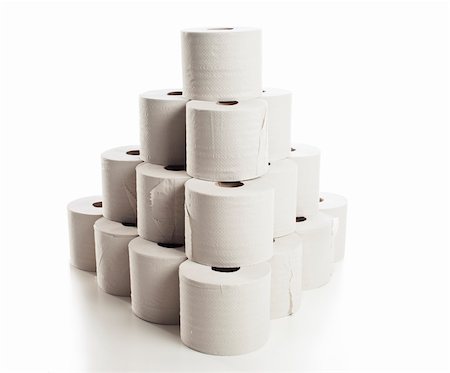 simsearch:400-05303863,k - Rolls of toilet paper arranged on white background Stock Photo - Budget Royalty-Free & Subscription, Code: 400-05742853