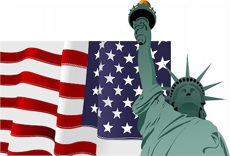 statue of liberty us flag - 4th July â?? Independence day of United States of America. Poster for  graphic designers Stock Photo - Budget Royalty-Free & Subscription, Code: 400-05743089