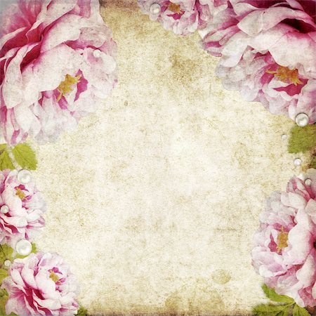 pink floral vintage - retro floral background in scrapbook style Stock Photo - Budget Royalty-Free & Subscription, Code: 400-05743171