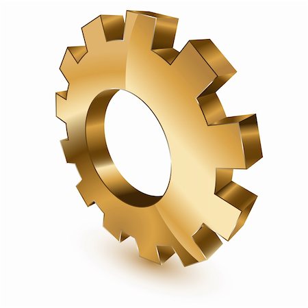simsearch:700-03601449,k - 3d golden gear wheel symbol on white background Stock Photo - Budget Royalty-Free & Subscription, Code: 400-05743753