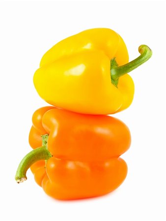 pimento - Stack of yellow and orange peppers isolated on white background Stock Photo - Budget Royalty-Free & Subscription, Code: 400-05754005