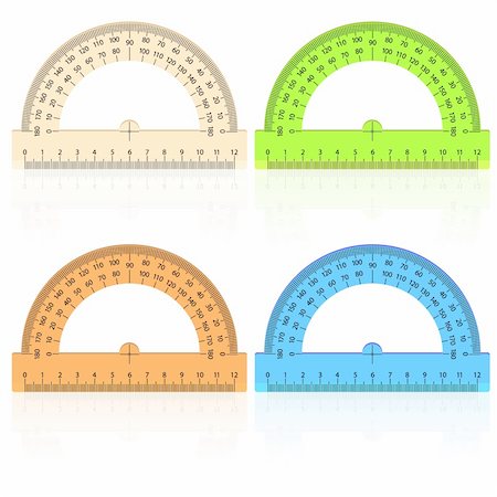 simsearch:400-04424177,k - protractor ruler on a white background. Stock Photo - Budget Royalty-Free & Subscription, Code: 400-05754100