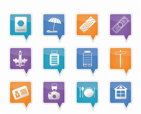 Travel, Holiday and Trip Icons -  Vector Icon Set Stock Photo - Budget Royalty-Free & Subscription, Code: 400-05754479