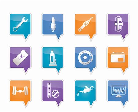 spare parts - Car Parts and Services icons - Vector Icon Set 1 Stock Photo - Budget Royalty-Free & Subscription, Code: 400-05754487