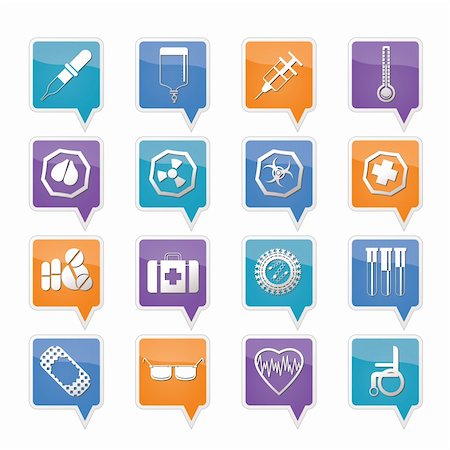 simsearch:400-04703113,k - Simple  medical themed icons and warning-signs - vector Icon Set Photographie de stock - Aubaine LD & Abonnement, Code: 400-05754480