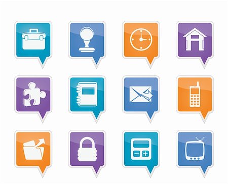 Business and office icons - vector icon set Stock Photo - Budget Royalty-Free & Subscription, Code: 400-05754873