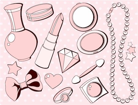 seamless makeup pattern - Cure girlish seamless set of  fashion accessories and things Stock Photo - Budget Royalty-Free & Subscription, Code: 400-05755167