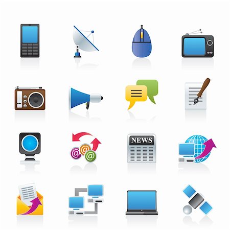 Communication and Technology icons - Vector Icon Set Stock Photo - Budget Royalty-Free & Subscription, Code: 400-05755234