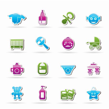 pacifier icon - Baby, children and toys icons - vector icon set Stock Photo - Budget Royalty-Free & Subscription, Code: 400-05755277