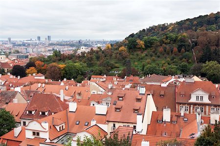 simsearch:400-05732427,k - View of Prague from the top, the red roofs Stock Photo - Budget Royalty-Free & Subscription, Code: 400-05755542