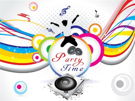 people jumping in party - abstract colorful party background  vector illustration Stock Photo - Budget Royalty-Free & Subscription, Code: 400-05750336