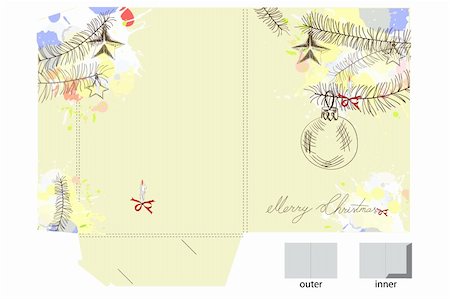 Template for christmas folder Stock Photo - Budget Royalty-Free & Subscription, Code: 400-05750534