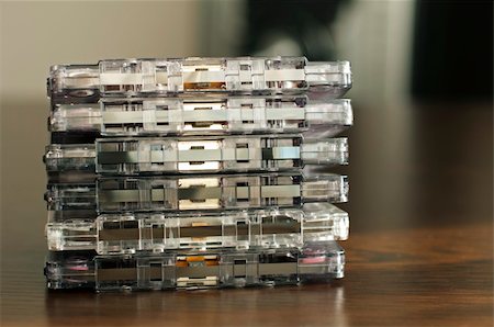 Pile of audio tape cassettes. Old cassettes Stock Photo - Budget Royalty-Free & Subscription, Code: 400-05750671