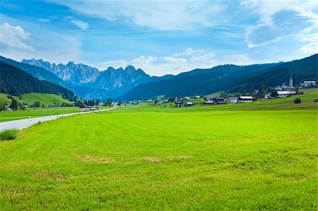 simsearch:400-05135647,k - Alps mountains tranquil summer view (Austria, Gosau village outskirts) Stock Photo - Budget Royalty-Free & Subscription, Code: 400-05750735